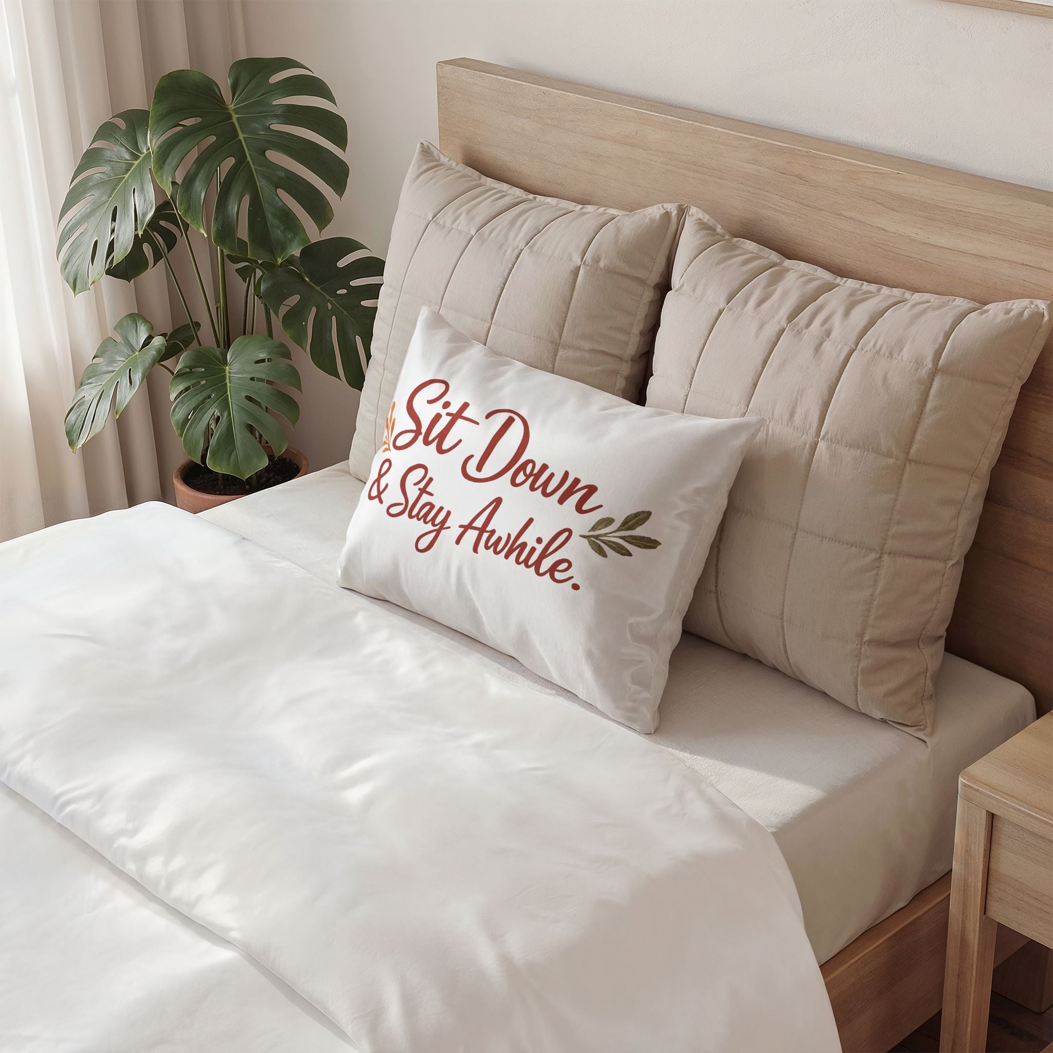 Sit Down & Stay Awhile Throw Pillow Sham
