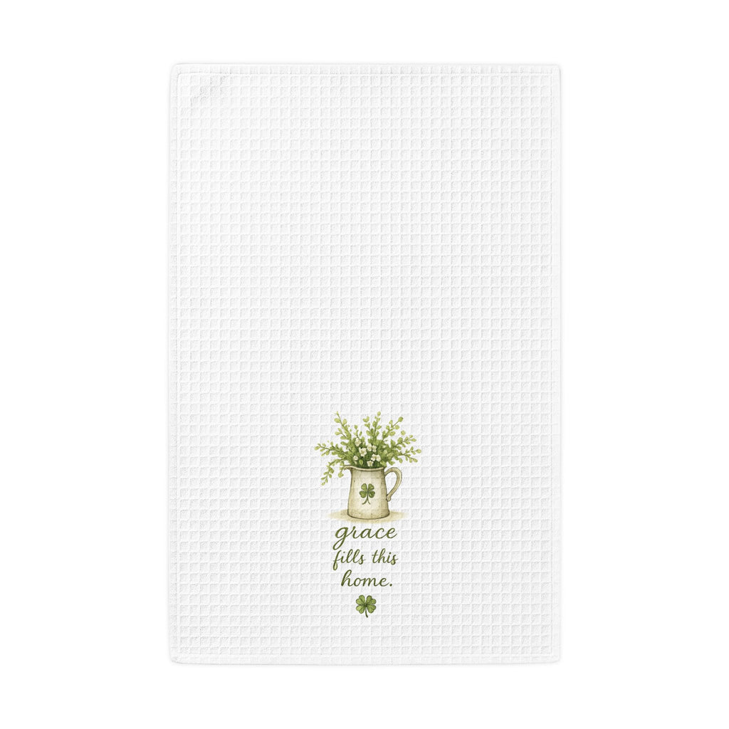 Grace Fills This Home Green Pitcher Farmhouse Tea Towel
