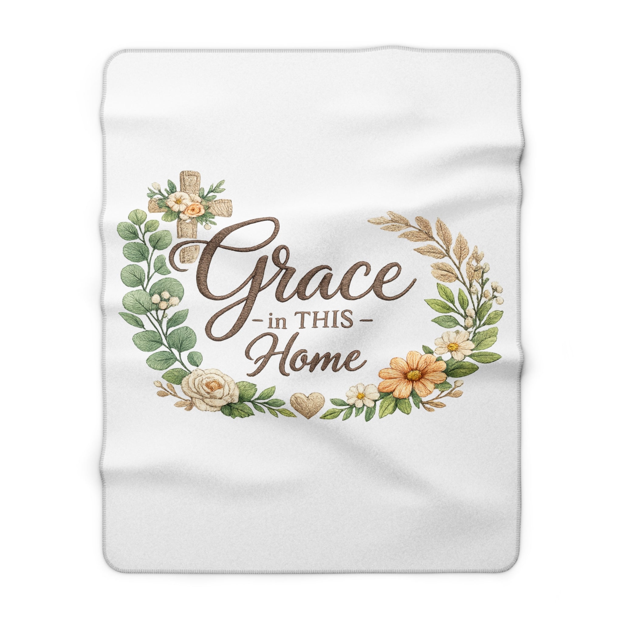 Grace in This Home Sherpa Fleece Blanket