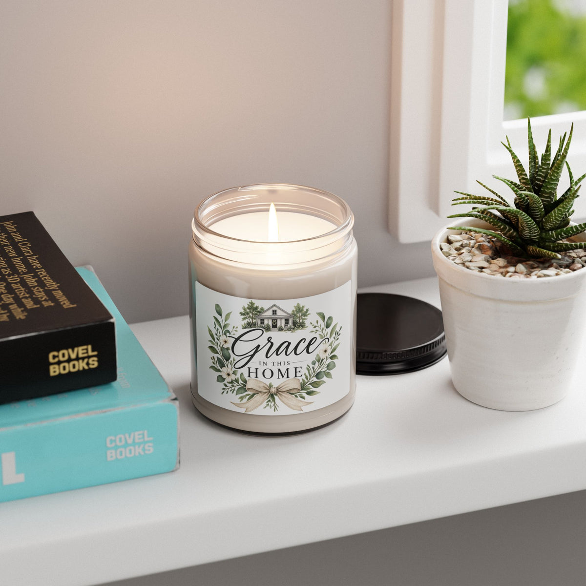 Grace in This Home - 9oz Scented Soy Candle (White Sage & Lavender)